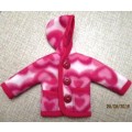 Barbie doll's polar fleece hoodie - pink hearts