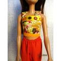 Barbie doll's orange pants and strap top - SECONDS