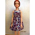 Barbie doll's summer dress - purple/blue floral