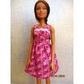 Barbie doll's summer dress - pink floral