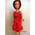 Barbie doll's summer dress - red flower print.