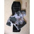 Ken doll's black cargo pants with grey camouflage T-shirt