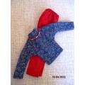 Barbie doll's red pants + navy LS Tee with necklace