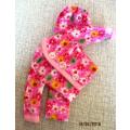 Barbie doll's winter pyjamas - pink floral