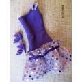 Barbie doll's evening dress - purple one shoulder + shoes