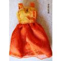 Barbie doll's party dress - orange and gold