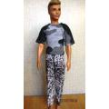 Ken doll's print pants + grey camouflage T-shirt