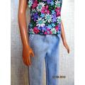 Barbie doll's denim jeans + floral top