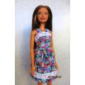 Barbie doll's dress - floral and white lace