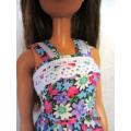 Barbie doll's dress - floral and white lace