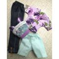 Barbie doll's mix and match set - purple/green
