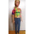 Barbie doll's denim jeans and T-shirt - weave print