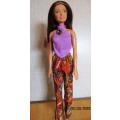 Barbie doll's bell bottom pants plus halter neck top - mauve