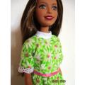 Barbie doll's dress - short sleeve green