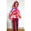 Barbie doll`s winter set - raspberry