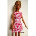 Barbie doll's dress - pink butterfly print