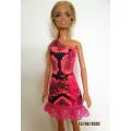 Barbie doll's one shoulder dress - pink