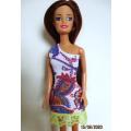 Barbie doll's single shoulder dress - blue