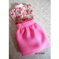 Barbie doll`s skirt and top - pink