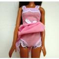 Barbie doll`s sleeping bag and nightie set - pink and yellow brights