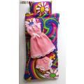 Barbie doll`s sleeping bag and nightie set - pink and yellow brights