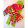 Barbie doll`s long tee with leggings and belt - lime green