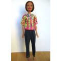 Barbie doll`s jeans and top - denim/ weave pattern