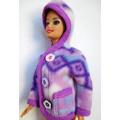Barbie doll`s fleece hoodie - mauve
