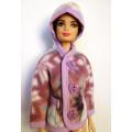 Barbie doll`s fleece hoodie - dusky pink