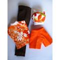 Barbie doll`s mix and match set - orange and brown