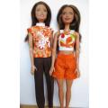 Barbie doll`s mix and match set - orange and brown