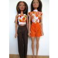 Barbie doll`s mix and match set - orange and brown