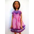 Barbie doll`s party dress - pink/purple ruffle