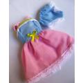 Barbie doll`s summer nightie set - pink and blue