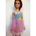 Barbie doll`s summer nightie set - pink and blue