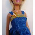 Barbie doll`s party dress - blue/gold