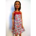 Barbie doll`s summer dress - red floral