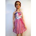 Barbie doll`s dress - pink stripe