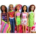 Barbie doll`s SUMMER HOLIDAY no. 15 - 5 outfits + sleeping bag