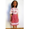 Barbie doll`s skirt and tee - red butterfly