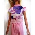 Barbie doll`s pants and crop top - pink