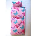 Barbie doll`s sleeping bag - butterfly pink