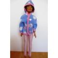 Barbie doll`s fleece hoodie and leggings - blue/pink