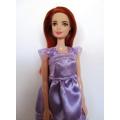 Barbie doll`s party dress - mauve gathered straps