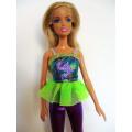 Barbie doll`s three piece party set - purple/green