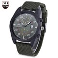 Xinew 2247G Men Quartz Watch Luminous Decorative Sub-dial Date Display Nylon Strap Wristwatch