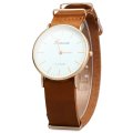 Geneva JYY001 Male Female Casual Quartz Wrist Watch with Leather Band
