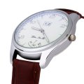 Male Quartz Watch Date Function Water Resistance Leather Band Wristwatch