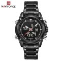 NAVIFORCE NF9050 Luxury Dual Movt Men Quarz Watches Analog Digital LED Sport Military Wrist Watch