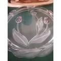 Stunning, Very Heavy Vintage Snack Plate with Tulip Design